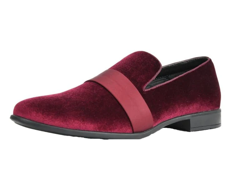 Amali Knight Burgundy Velvet Elegance Loafers Men’s Velvet - Image 5