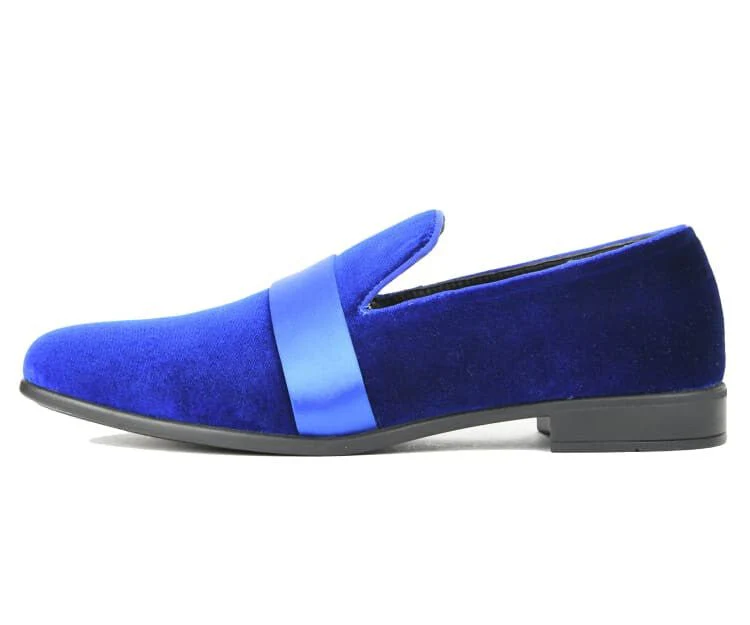 Amali Knight Regal Velvet Loafers For Men Royal Blue Velvet - Image 2