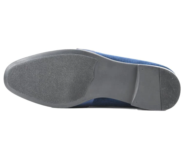 Amali Knight Regal Velvet Loafers For Men Royal Blue Velvet - Image 4