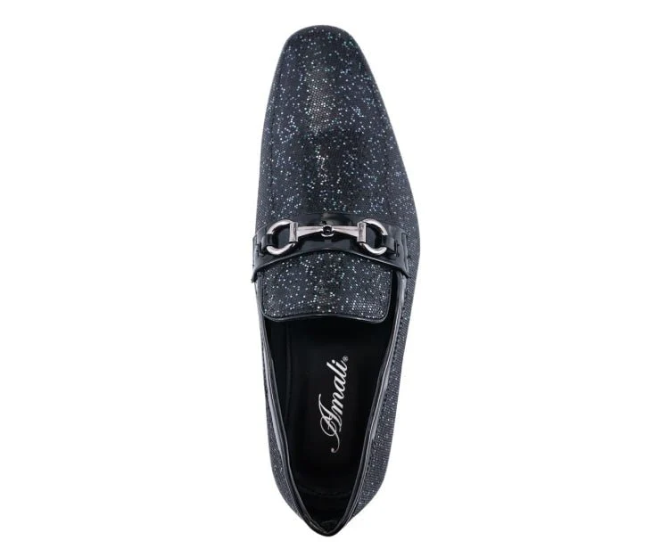 Amali Luxe Black Glitter Loafers Men's Glitter Upper - Image 3