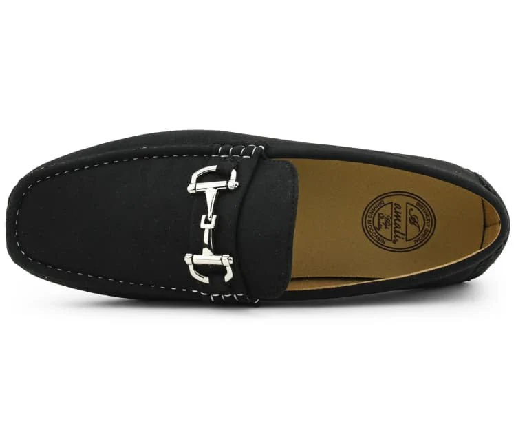 Amali Luxe Walken 2 Men’s Black Suede Driving Loafers - Image 4