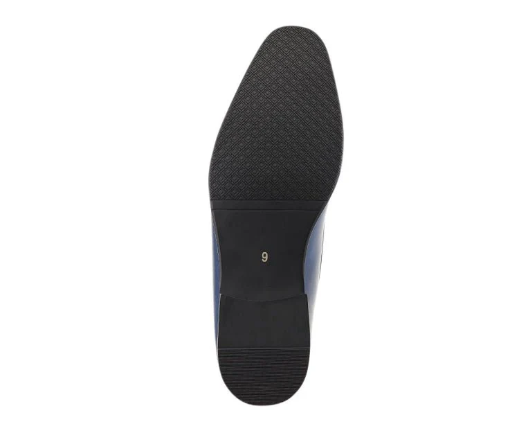 Amali Marco Navy Men’s Leather Loafers With Metal Bit - Image 6