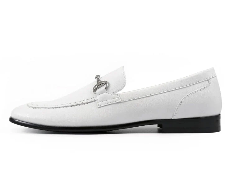 Amali Marco White Men’s Leather Loafers - Image 2