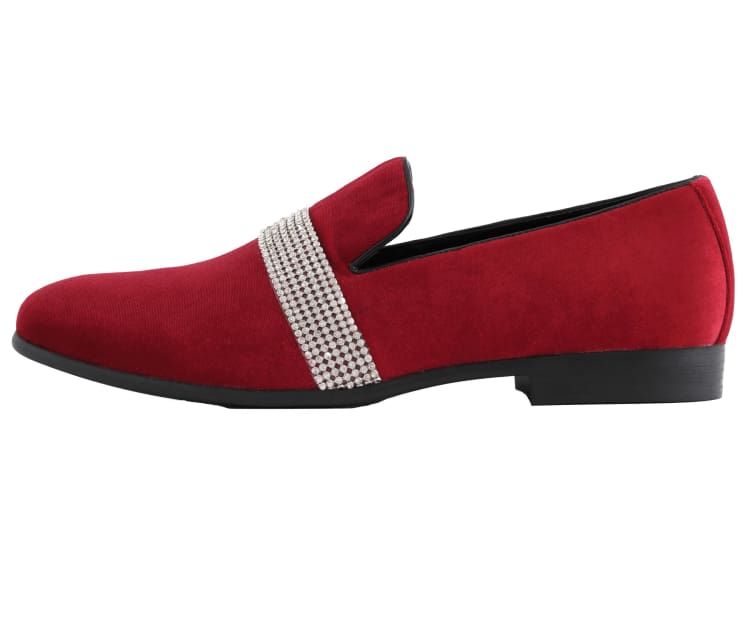 Amali Monarch Regal Crimson Velvet Loafers Men’s - Image 2