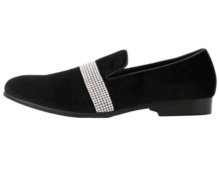 Amali Monarch Regal Noir Velvet Loafers Men’s Black Velvet - Image 2