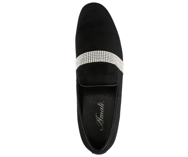 Amali Monarch Regal Noir Velvet Loafers Men’s Black Velvet - Image 3