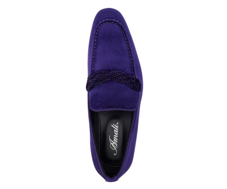Amali Ornate Velvet Smoking Slippers For Men Black Velvet - Image 3