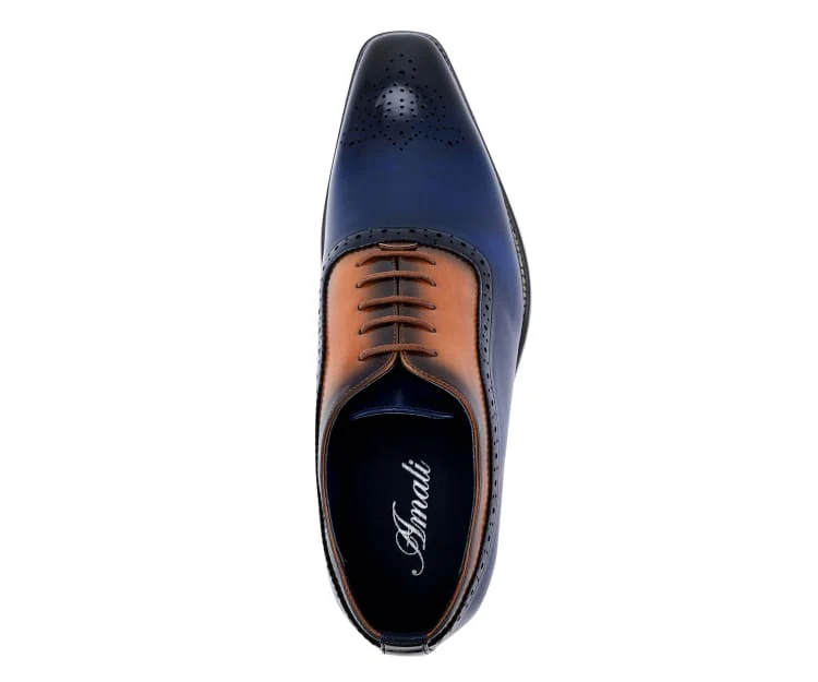 Amali Piedmont Men’s Cap Toe Oxford Black Leather Shoes - Image 13