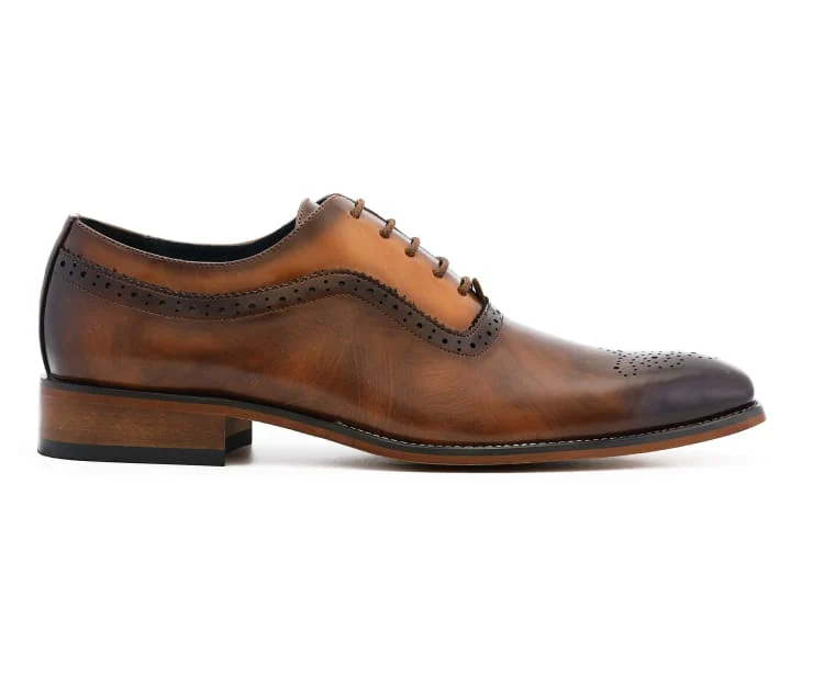Amali Piedmont Men’s Cap Toe Oxford Black Leather Shoes - Image 2