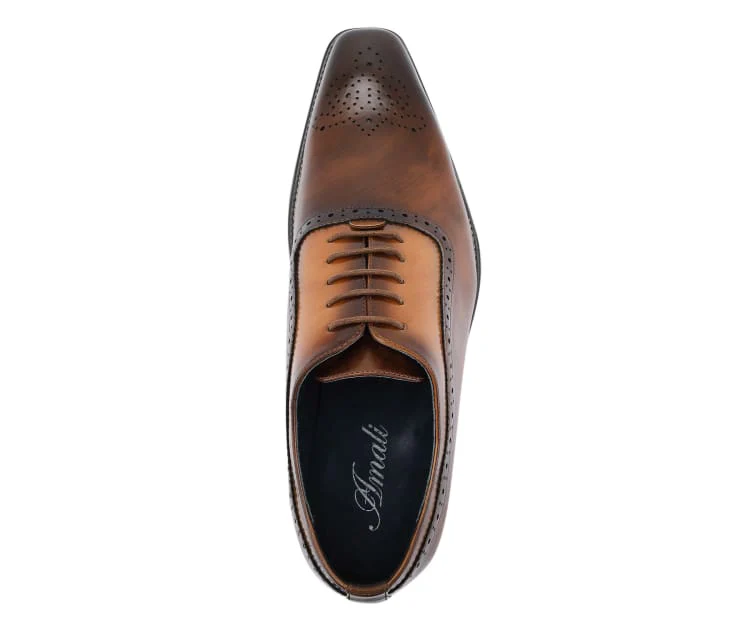 Amali Piedmont Men’s Cap Toe Oxford Black Leather Shoes - Image 3