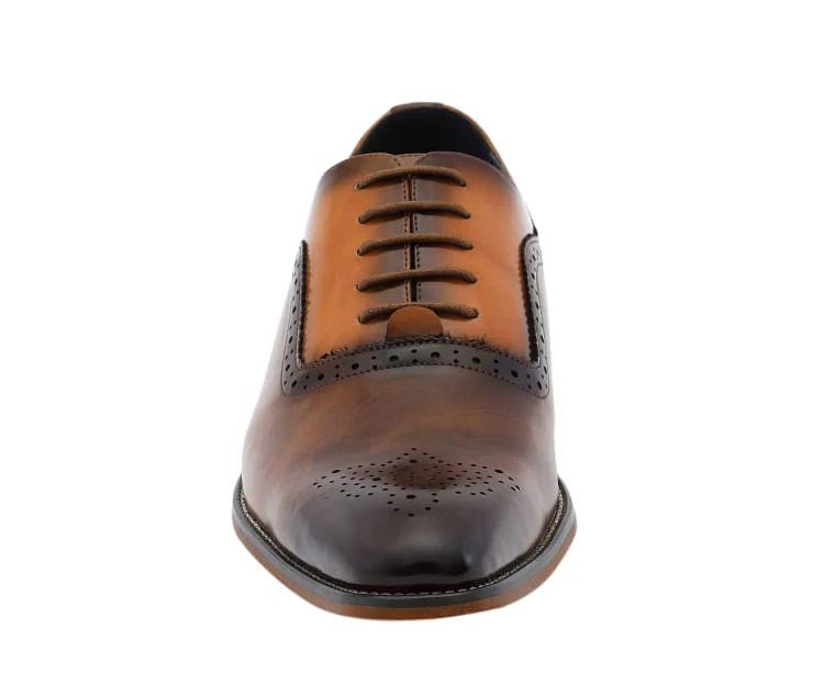 Amali Piedmont Men’s Cap Toe Oxford Black Leather Shoes - Image 4