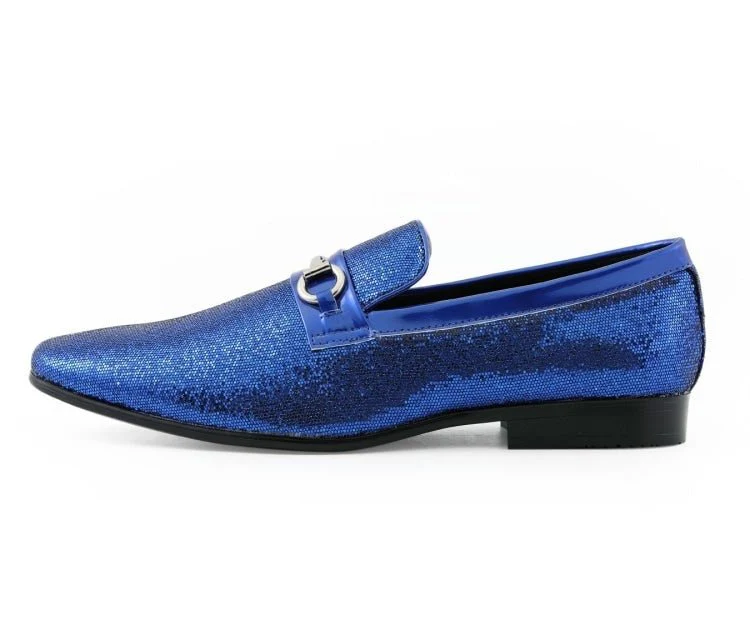 Amali Sutton Luxe Blue Glitter Loafers Men’s Glitter Upper - Image 2