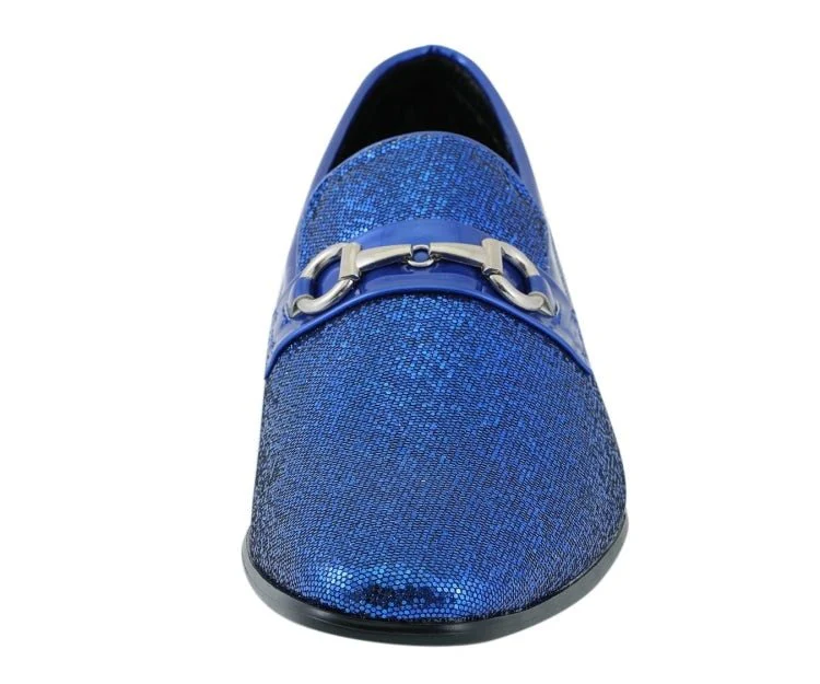 Amali Sutton Luxe Blue Glitter Loafers Men’s Glitter Upper - Image 4