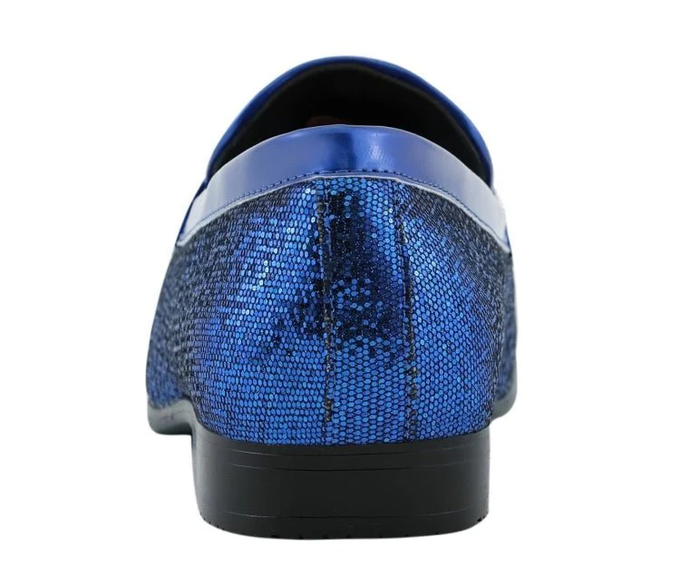 Amali Sutton Luxe Blue Glitter Loafers Men’s Glitter Upper - Image 5