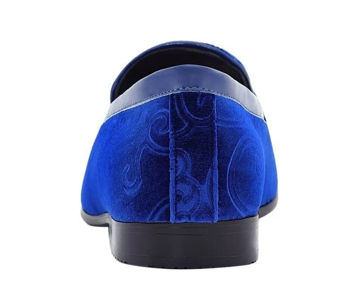 Amali Throne Royal Blue Velvet Loafers Men’s Slip On Loafer Shoes - Image 5