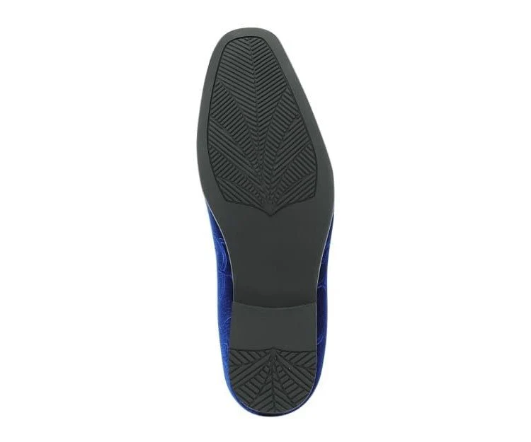 Amali Throne Royal Blue Velvet Loafers Men’s Slip On Loafer Shoes - Image 6