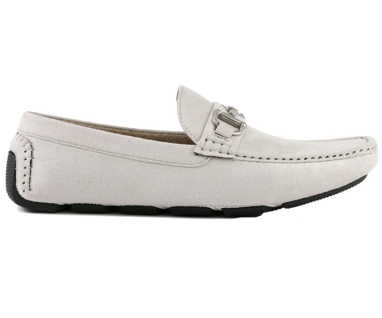 Amali Walken Cream Men’s Suede Driving Shoes - Image 2