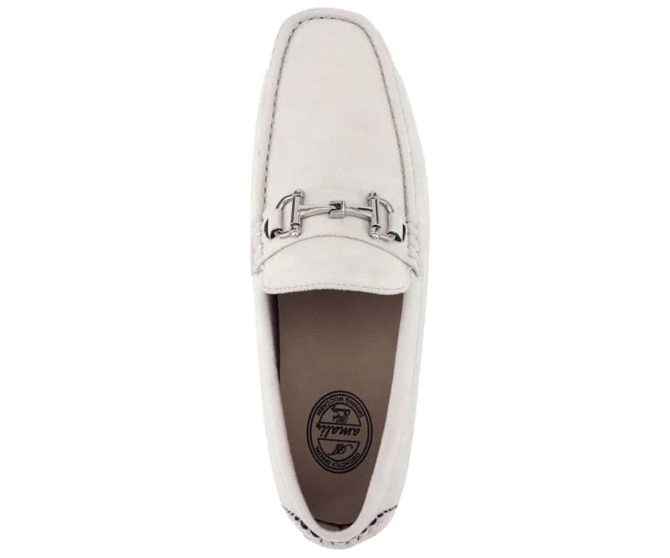 Amali Walken Cream Men’s Suede Driving Shoes - Image 3