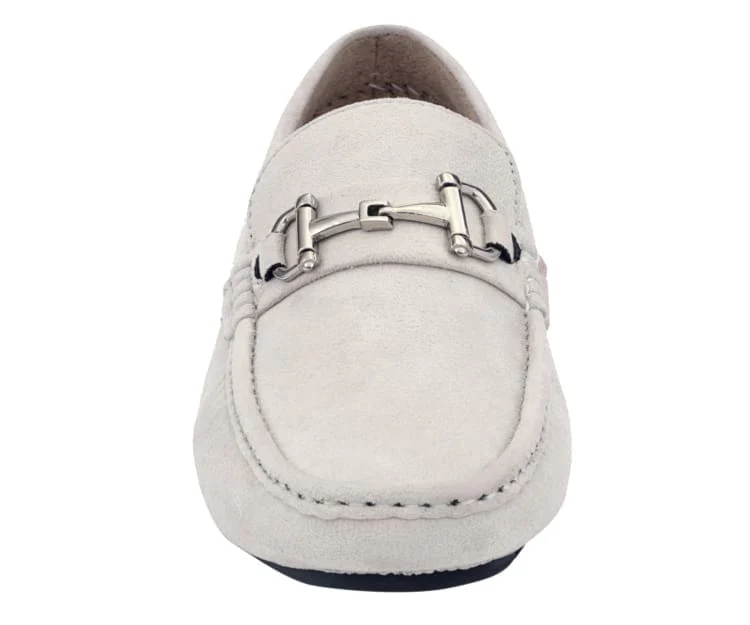 Amali Walken Cream Men’s Suede Driving Shoes - Image 4