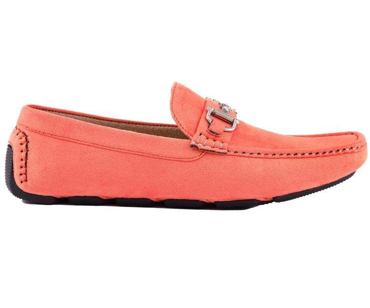 Amali Walken Men's Suede Driving Shoes Coral - Image 2
