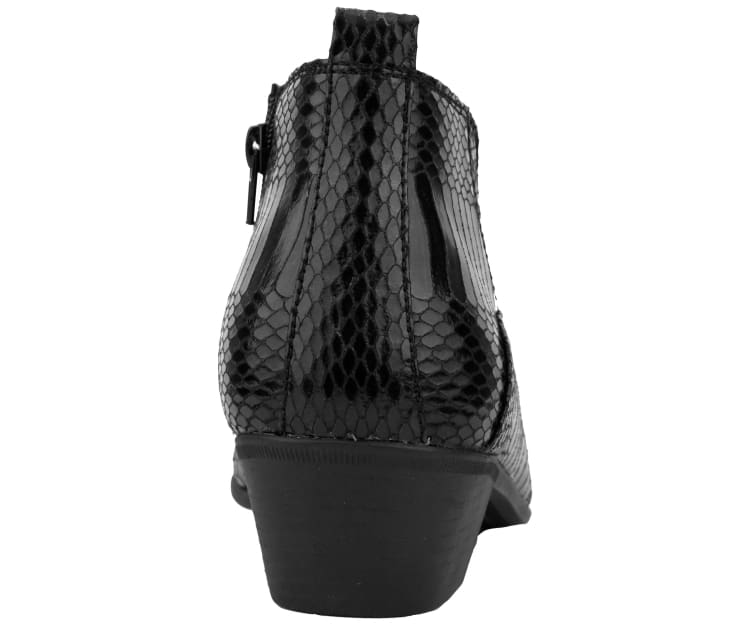 Bolano Adder Men's Exotic Snake Black Leather Ankle Boots - Image 5