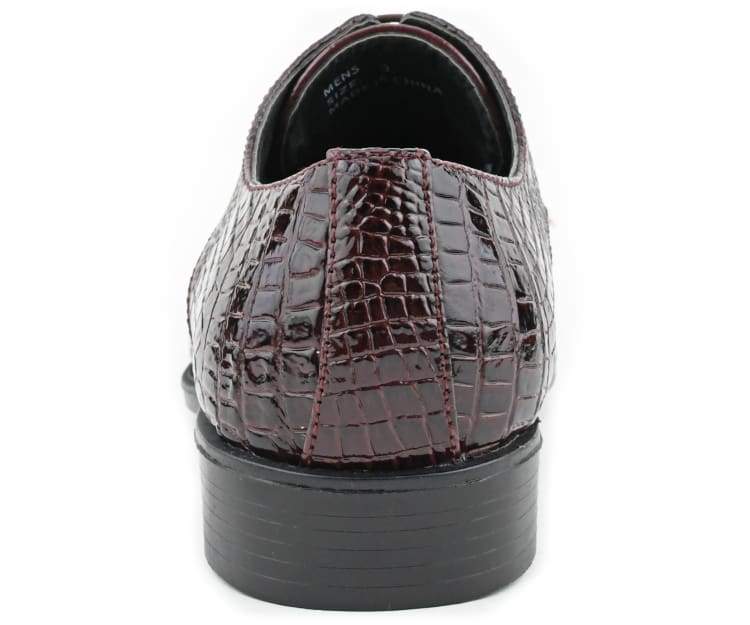 Bolano Bandit Men's Burgundy Croc Oxford Shoes - Image 5