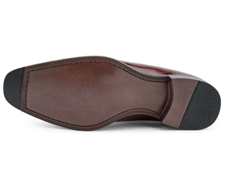 Bolano Bandit Men's Burgundy Croc Oxford Shoes - Image 6