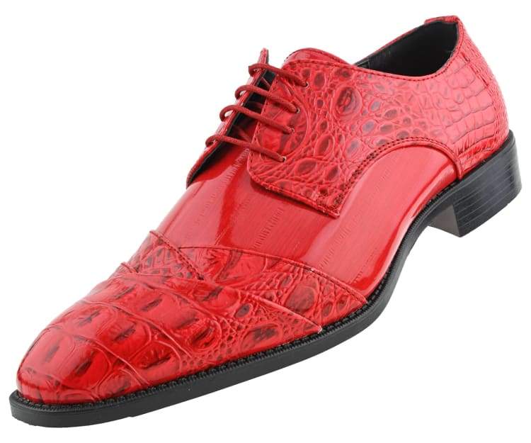 Bolano Bandit Men's Red Croc Oxford Dress Shoes - Image 2