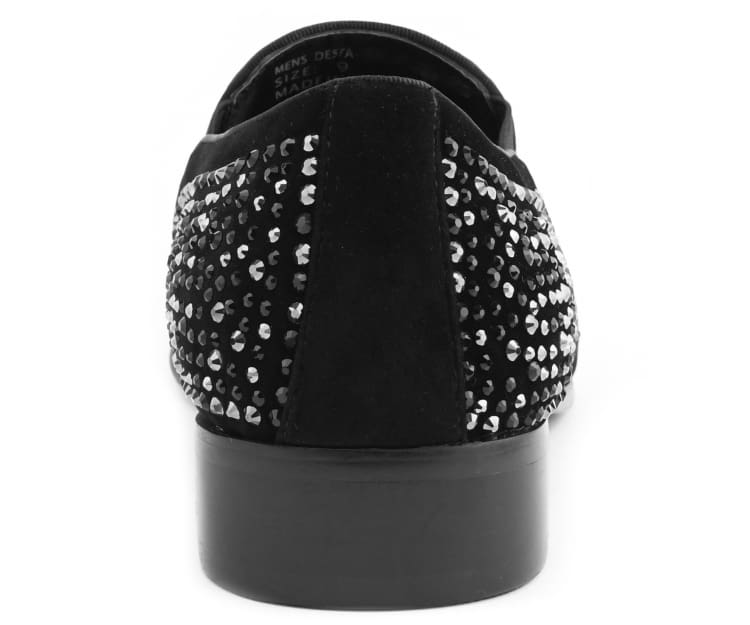Bolano Desta Black/Silver Men’s Slip On Loafers With Rhinestones - Image 5