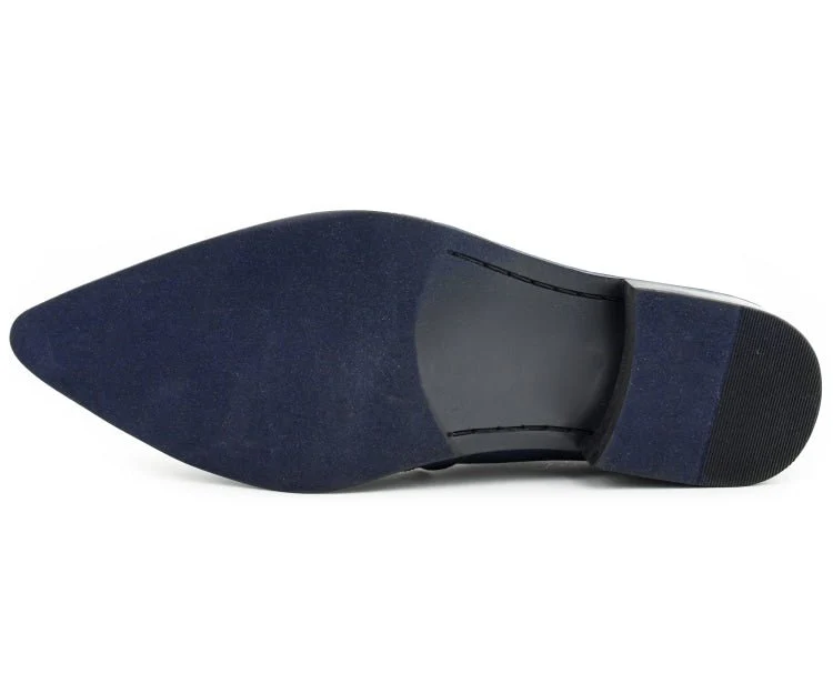 Bolano Desta Men's Black and Silver Elegant Slip On Loafer Shoes - Image 6