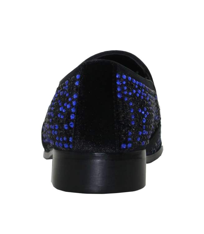 Bolano Desta Men's Rhinestone Loafer Black/Royal Blue - Image 5
