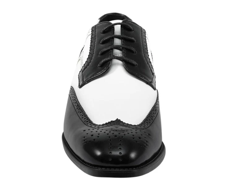 Bolano Elwyn Men’s Black & White Leather Derby Brogue Shoes – Classic Two-Tone Elegance with Modern Dress Style - Image 5