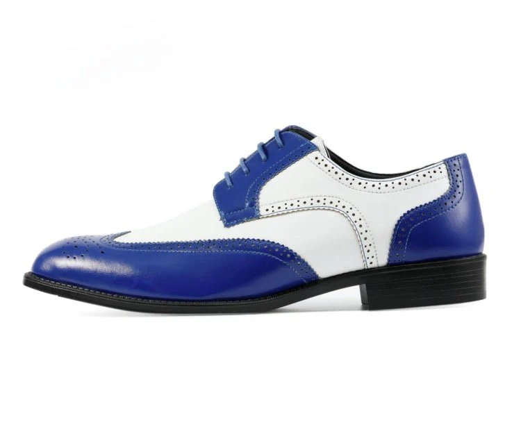 Bolano Elwyn Men’s Royal Blue Leather Derby Oxford Shoes – Bold Modern Craft with Sleek Dress Elegance - Image 2
