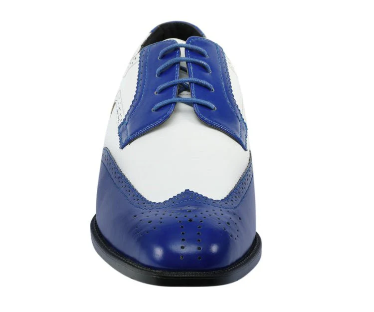 Bolano Elwyn Men’s Royal Blue Leather Derby Oxford Shoes – Bold Modern Craft with Sleek Dress Elegance - Image 4