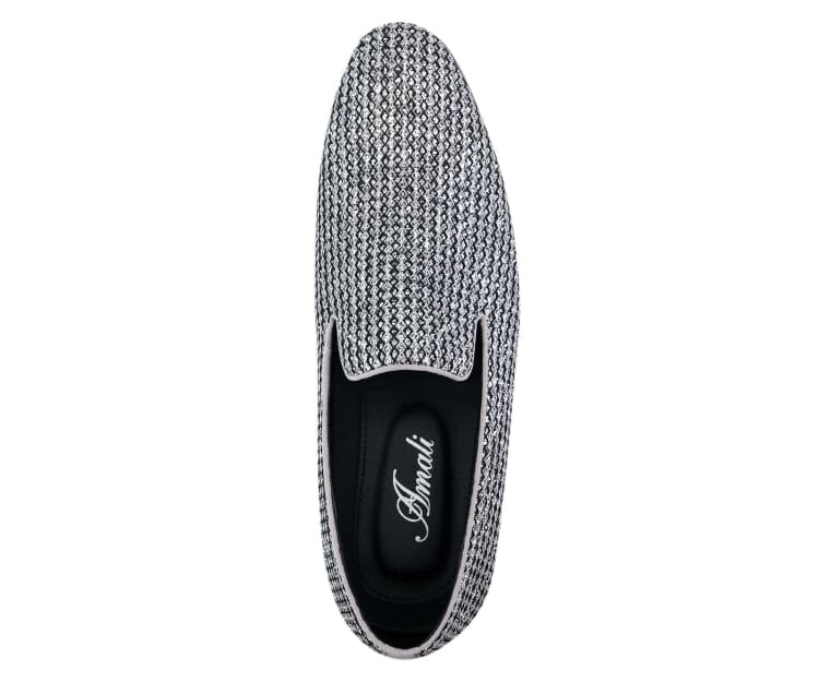 Bolano Emelio Silver Glitter Encrusted Men's Formal Slip On Dress Shoe - Image 3