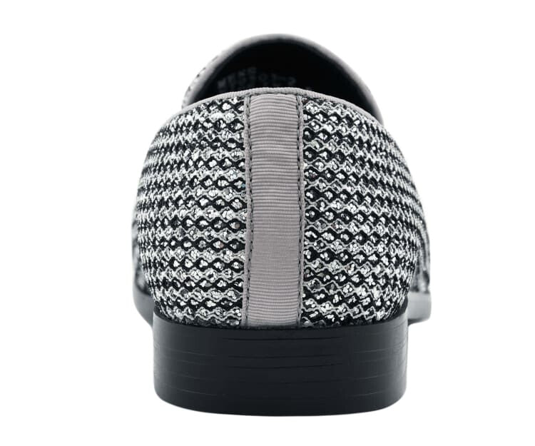 Bolano Emelio Silver Glitter Encrusted Men's Formal Slip On Dress Shoe - Image 4