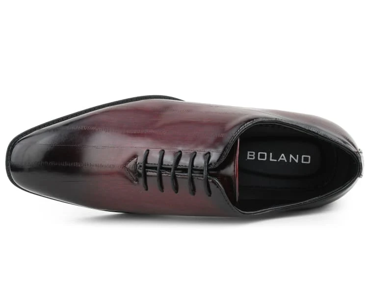 Bolano Exotic Elegance Burgundy Eel Skin Oxfords Women’s - Image 5