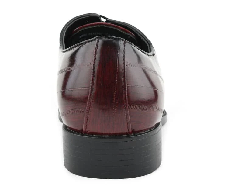 Bolano Exotic Elegance Burgundy Eel Skin Oxfords Women’s - Image 7