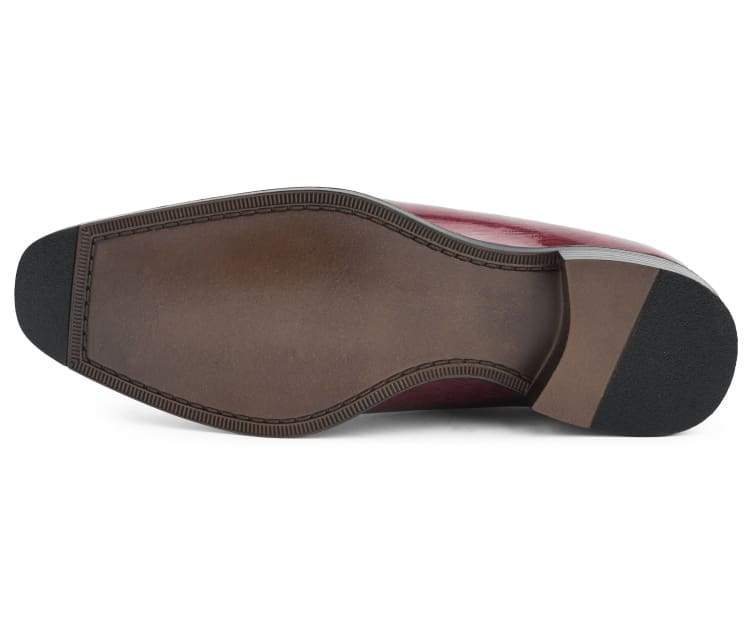 Bolano Exotic Elegance Burgundy Eel Skin Oxfords Women’s - Image 8