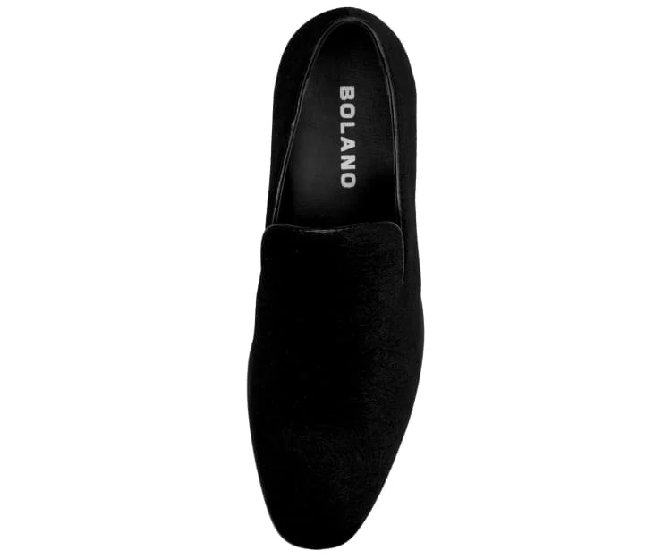 Bolano Jay Black Men's Velvet Smoking Slippers - Image 3