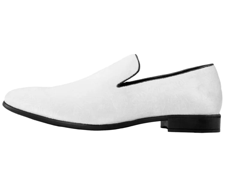 Bolano Jay White Men’s Velvet Smoking Slippers - Image 2