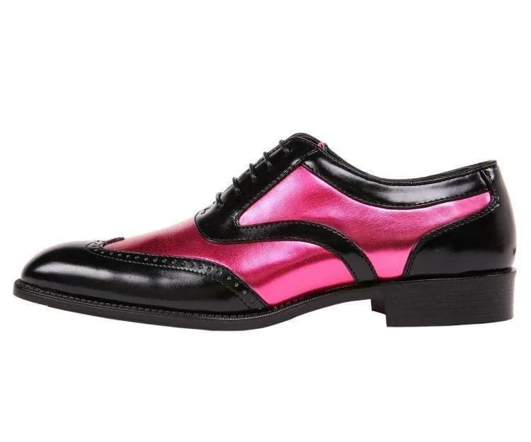 Bolano Lawson Fuchsia Men’s Two Tone Lace Up Oxford Shoe - Image 2