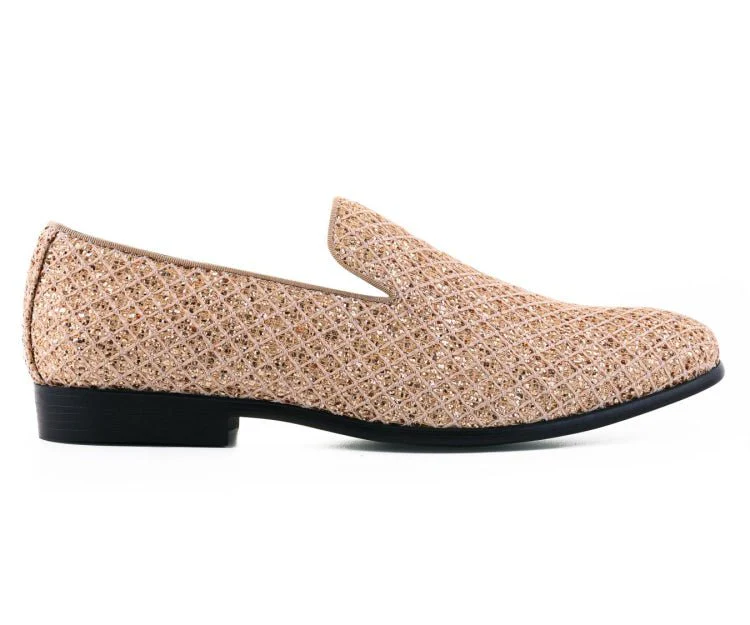 Bolano Sarlo Gold Glitter Lattice Tuxedo Slippers For Women - Image 3