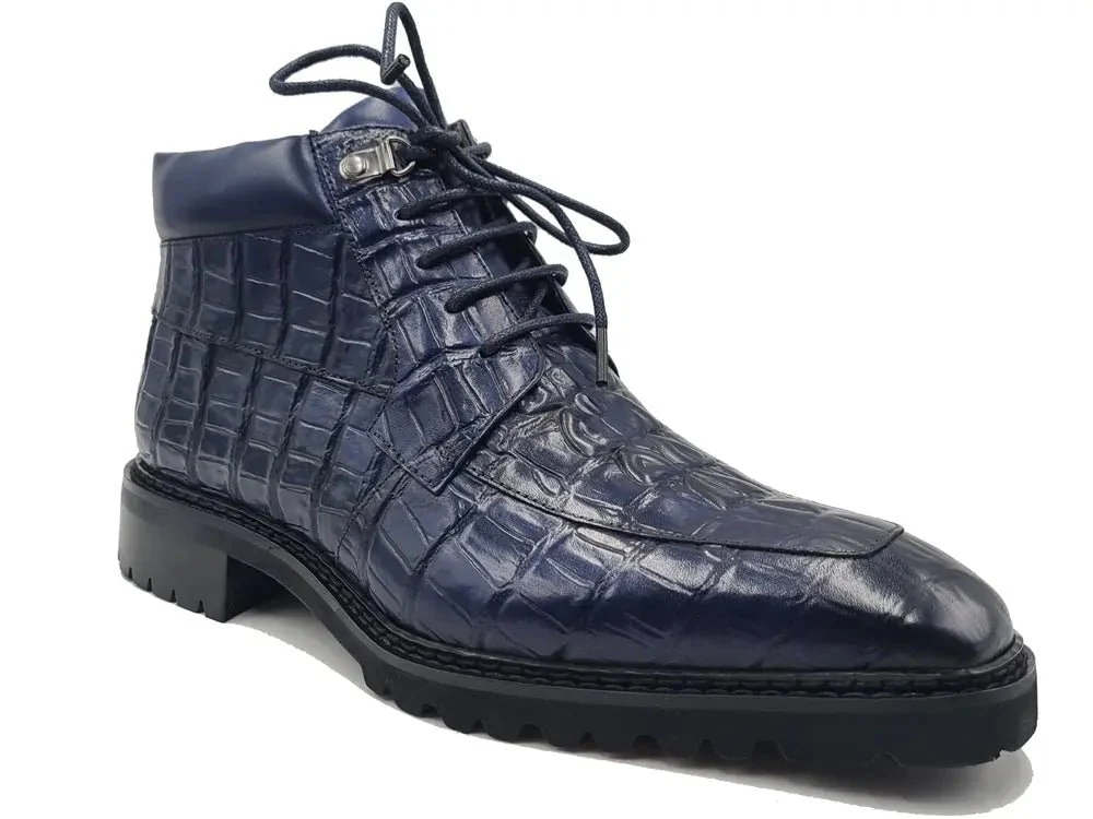 Carrucci Shoes Alligator Embossed Lace Up Boots Men's Calfskin Leather KB516-50 - Image 18