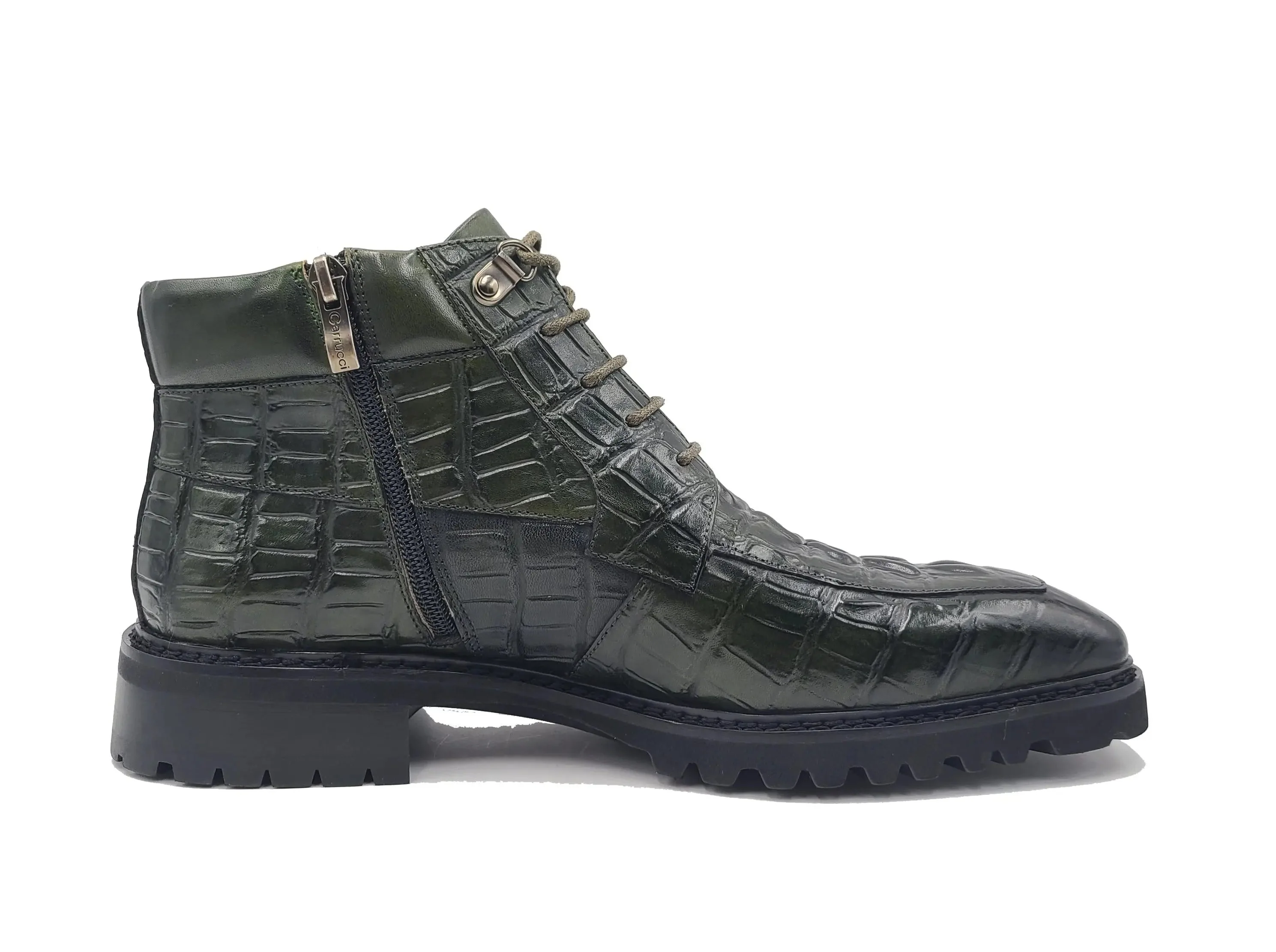 Carrucci Shoes Alligator Embossed Lace Up Boots Men's Calfskin Leather KB516-50 - Image 3