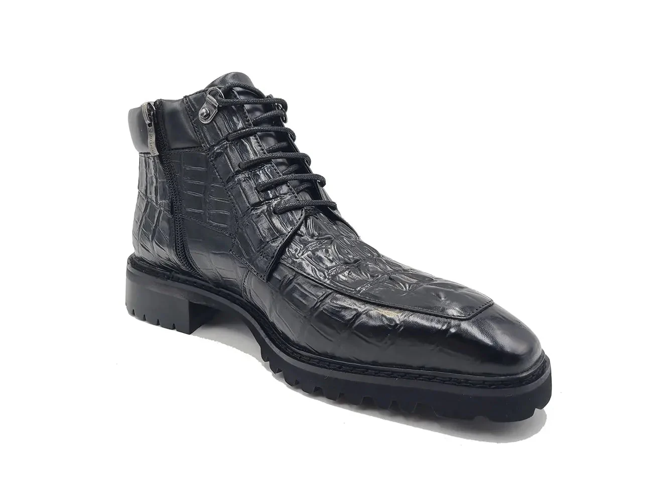 Carrucci Shoes Alligator Embossed Lace Up Boots Men's Calfskin Leather KB516-50 - Image 8