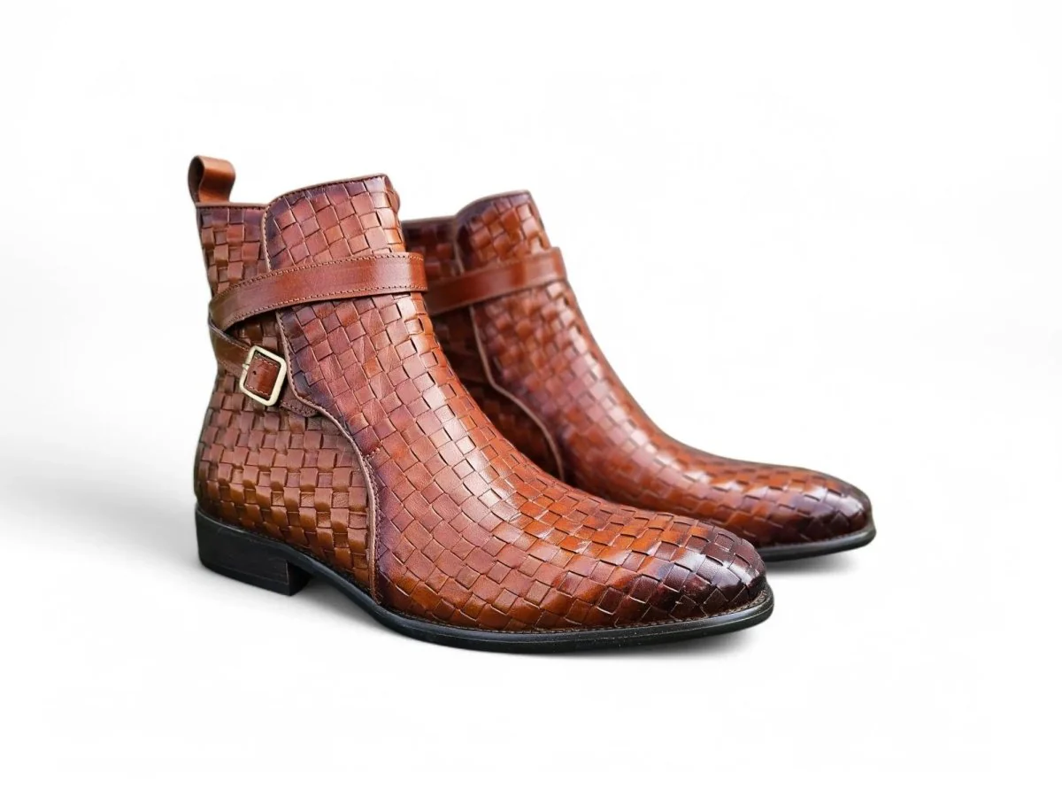 Carrucci Shoes Basket Weave Buckle Boots Calfskin KB886-17X - Image 11