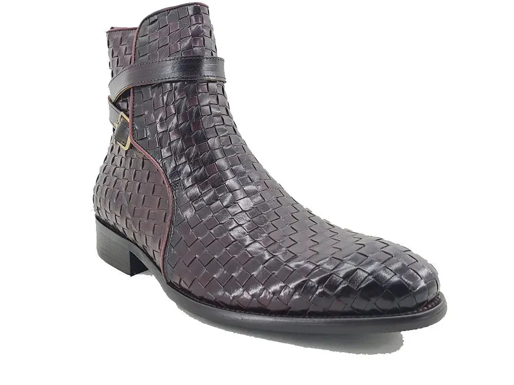Carrucci Shoes Basket Weave Buckle Boots Calfskin KB886-17X - Image 2