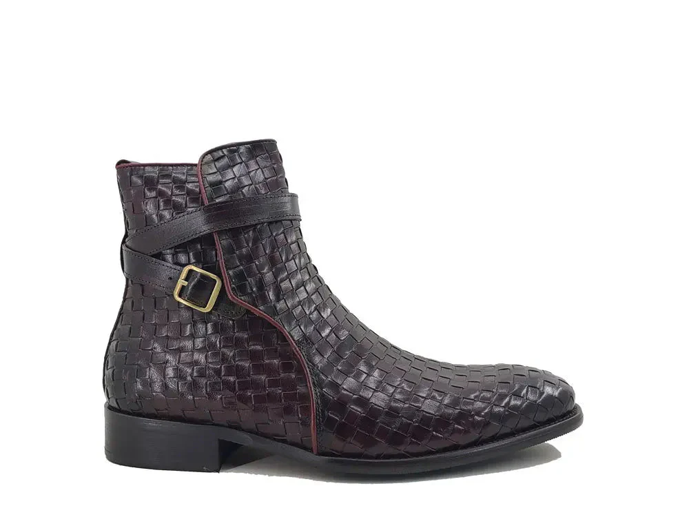 Carrucci Shoes Basket Weave Buckle Boots Calfskin KB886-17X - Image 3