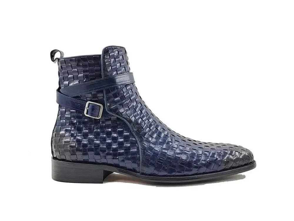 Carrucci Shoes Basket Weave Buckle Boots Calfskin KB886-17X - Image 5